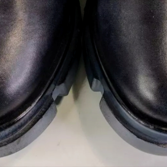 Free People Brooks Tall Black Leather Boots Moto Riding Combat New without Box - Picture 6 of 11